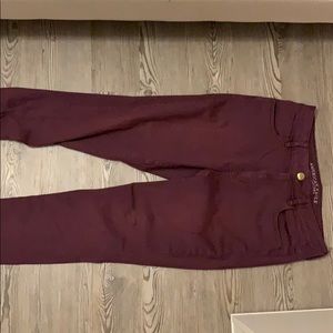 Maroon American Eagle hi-rise Jeggings